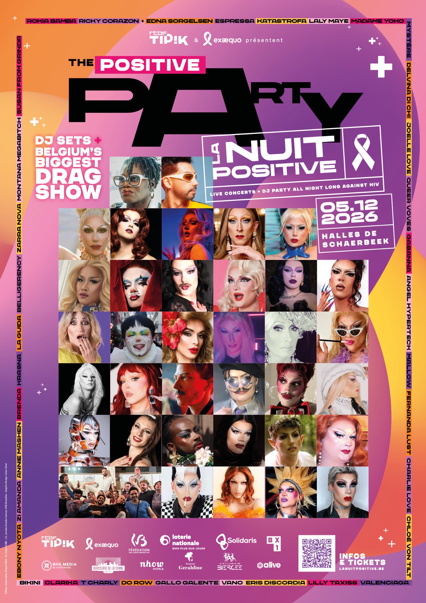 Les drag queens de The Positive Party 2026